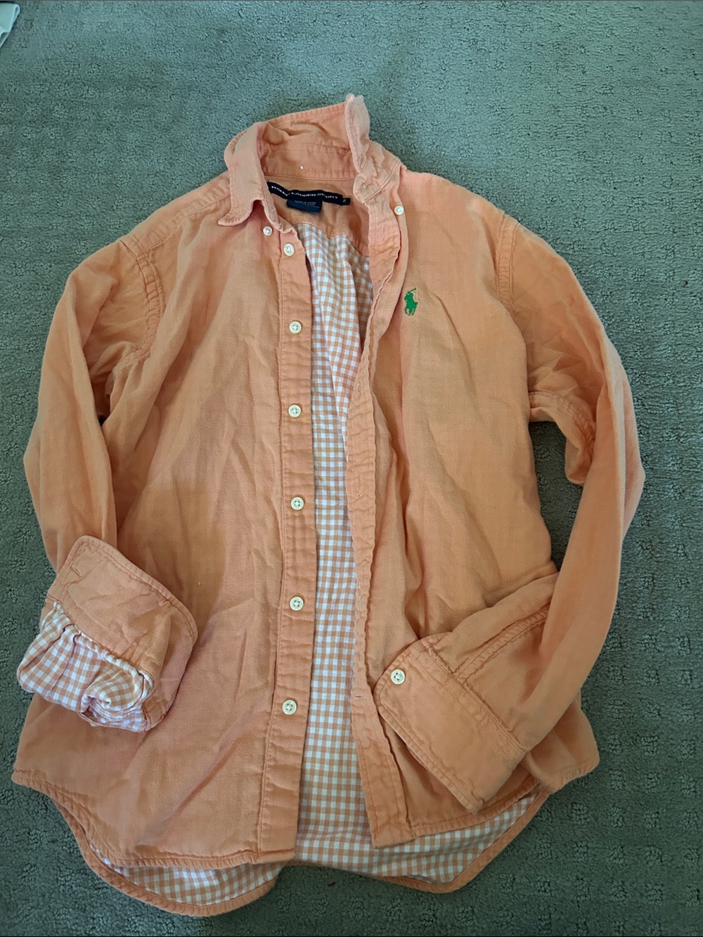 Ralph Lauren sport Peach/orange casual buttondown
